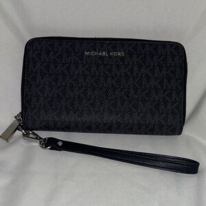 Michael Kors Black Logo Wristlet